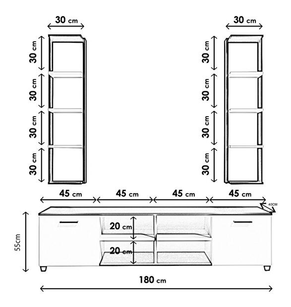 Mobilier living Leviathan 512 (Negru + Alb)