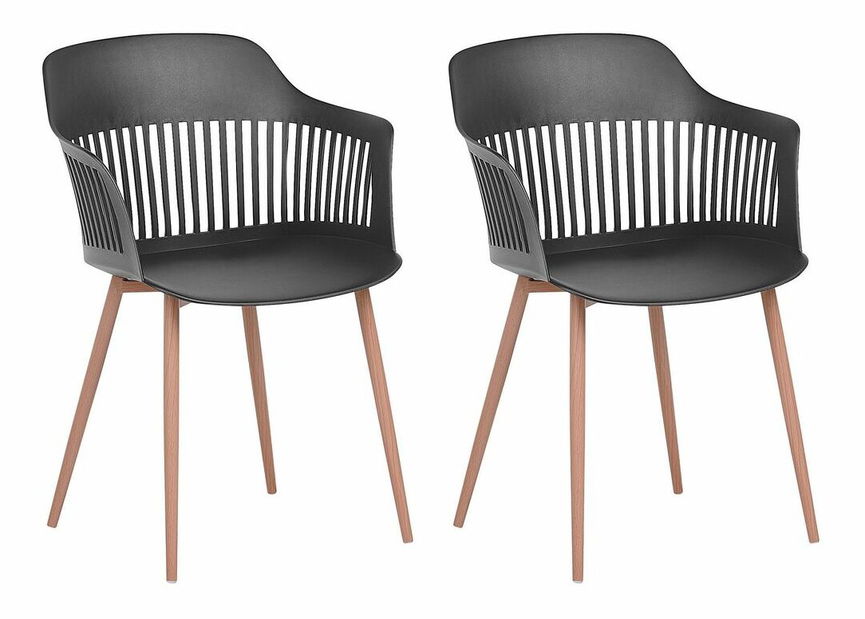 Set 2 ks. jedálenských stoličiek BARCA (čierna)