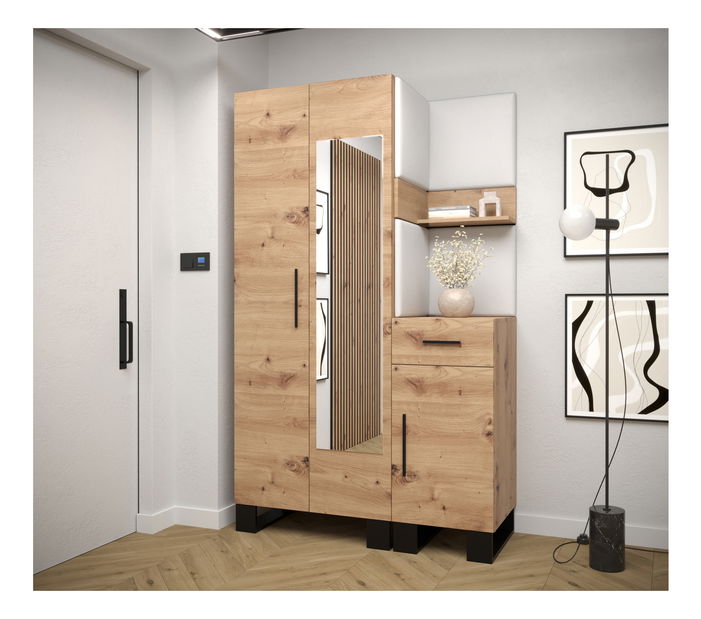 Predsieňová zostava Amanda 16 (dub artisan + biela)