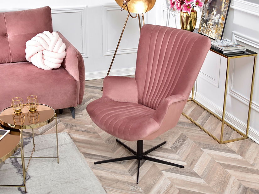 Fotelja za opuštanje Elesenta (ružičasta + crna)
