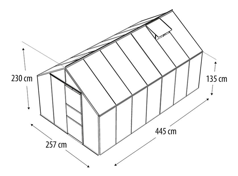 Stil clasic Greenhouse Neptune 11500 (sticlă + verde)