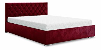 Pat matrimonial 140 cm Danita (bordo) (cu somieră și sp. depozitare)