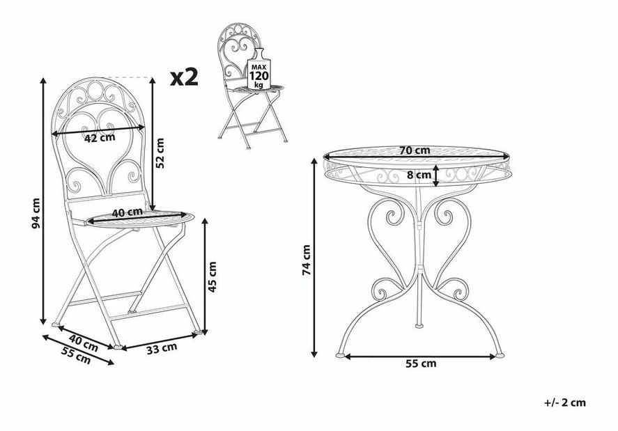 Záhradný set ALBORA (ružová)