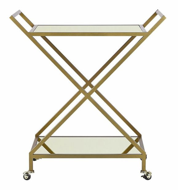 Kolica za posluživanje IVINTUS (zlatna) (ogledalo)