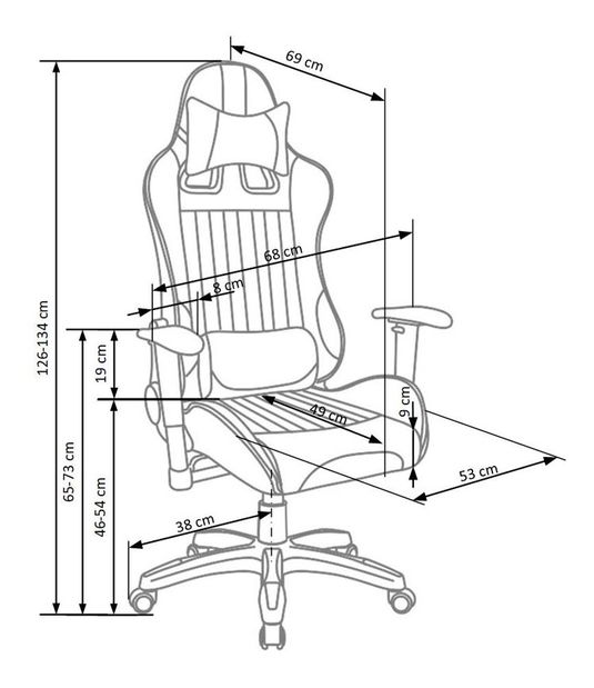 Irodai fotel Defender (fekete + piros)