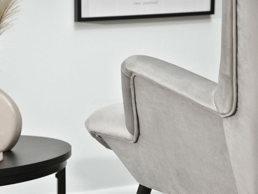 Dizajnerska fotelja Lanzaris (siva + zlatna)