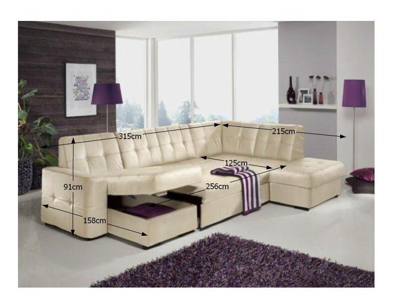 Kožená rohová sedačka U Trek (biela) (P)