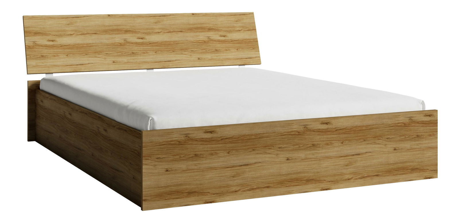 Pat matrimonial 140x200 cm Peldon P07 (stejar catania) (cu sp. depozitare)