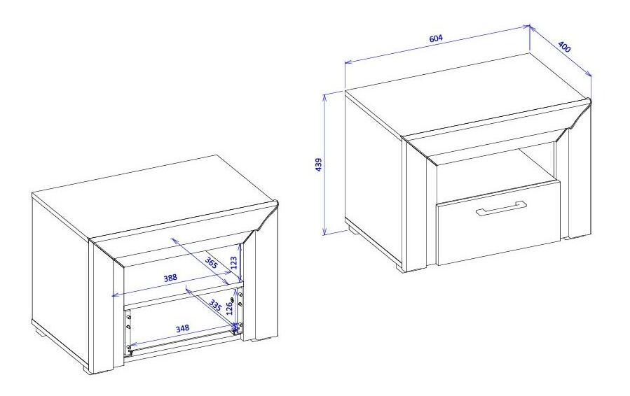 Nočný stolík Arnold Typ 22 (biela)