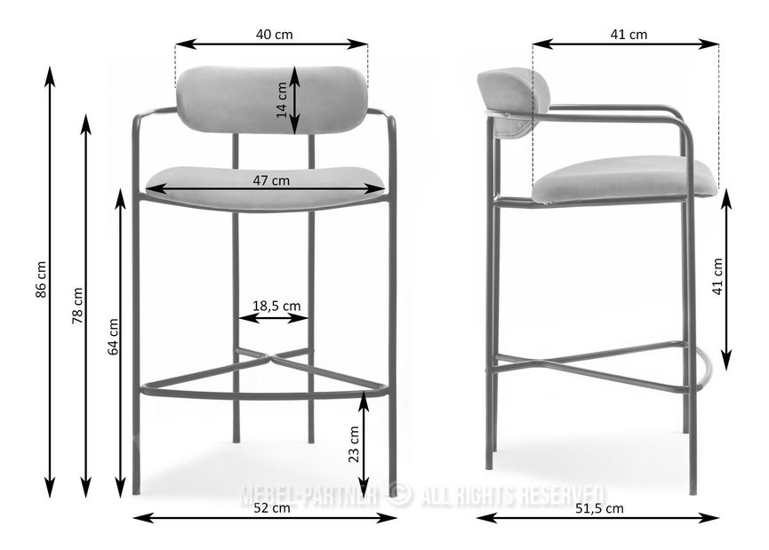 Szék Viola (tengerkék + fekete)