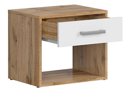 Noćni stolić Matos KOM1S (Hrast wotan + bijela)