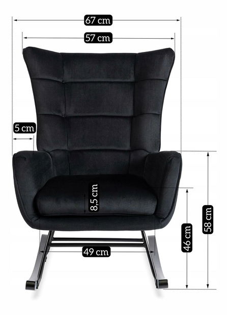 Hintafotel Jasusas (fekete) 