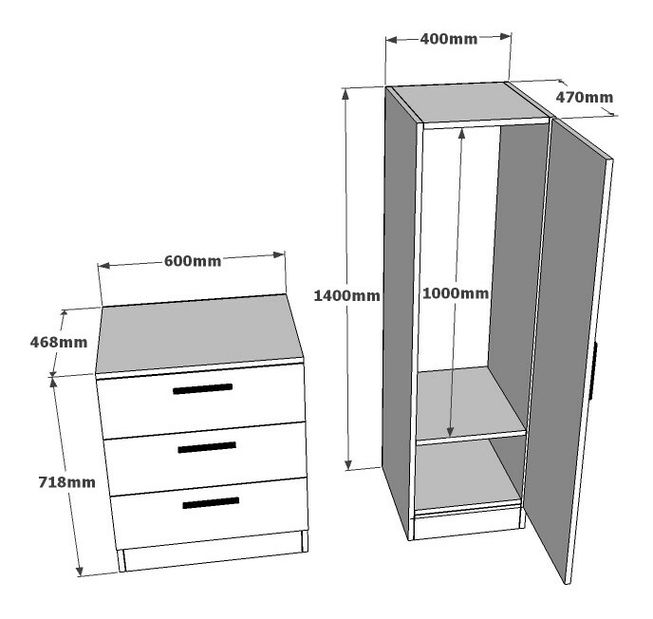 Set mobilier pentru hol Cicci (Alb)