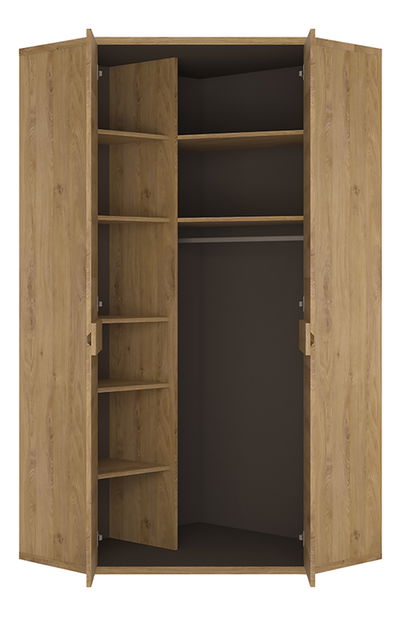 Rohová šatníková skriňa Sygrin Typ 21 (dub shetland)