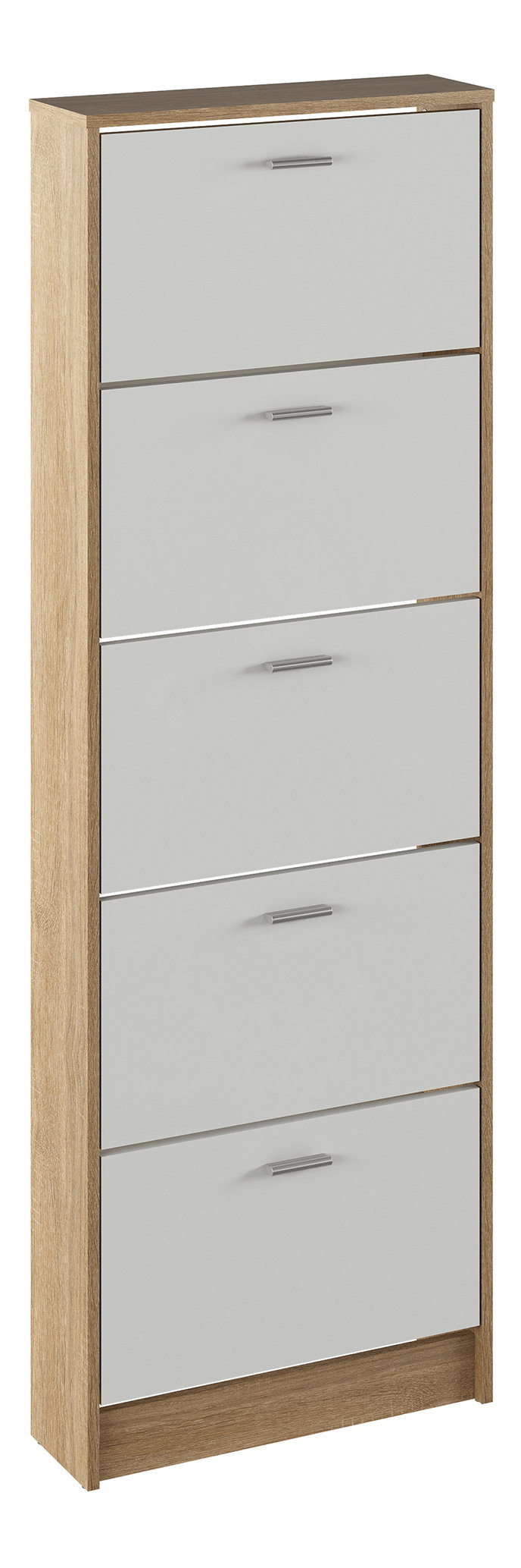 Cipőtároló (cipősszekrény) Mobby 15 (sonoma tölgy + fehér)