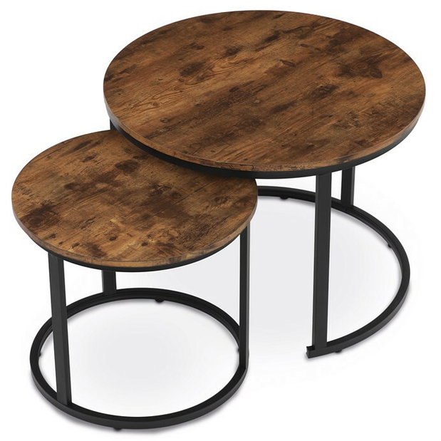 Set de 2 măsuțe de cafea Cetix (maro)