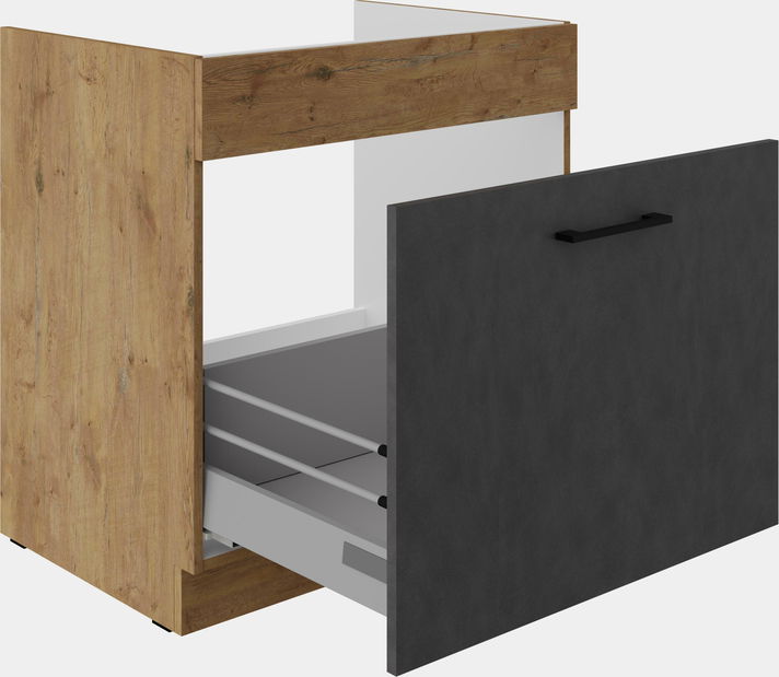 Dolná kuchynská skrinka pod drez Virion 80 ZL 1S BB (dub lancelot + matera)