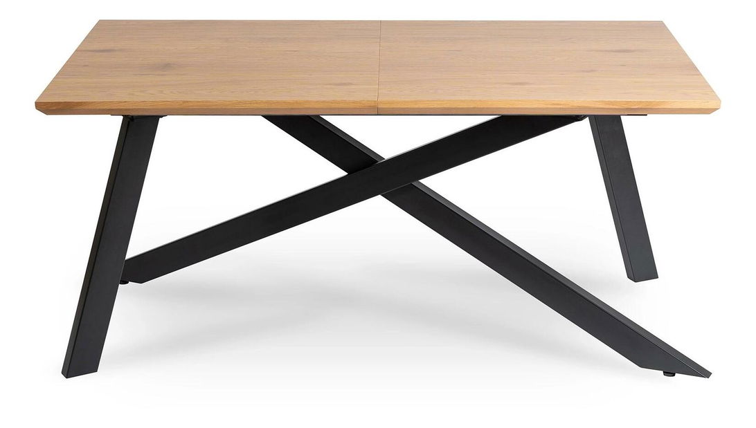 Rozkladací jedálenský stôl Hinchandose (dub zlatý + čierna) (pre 6-10 osôb)