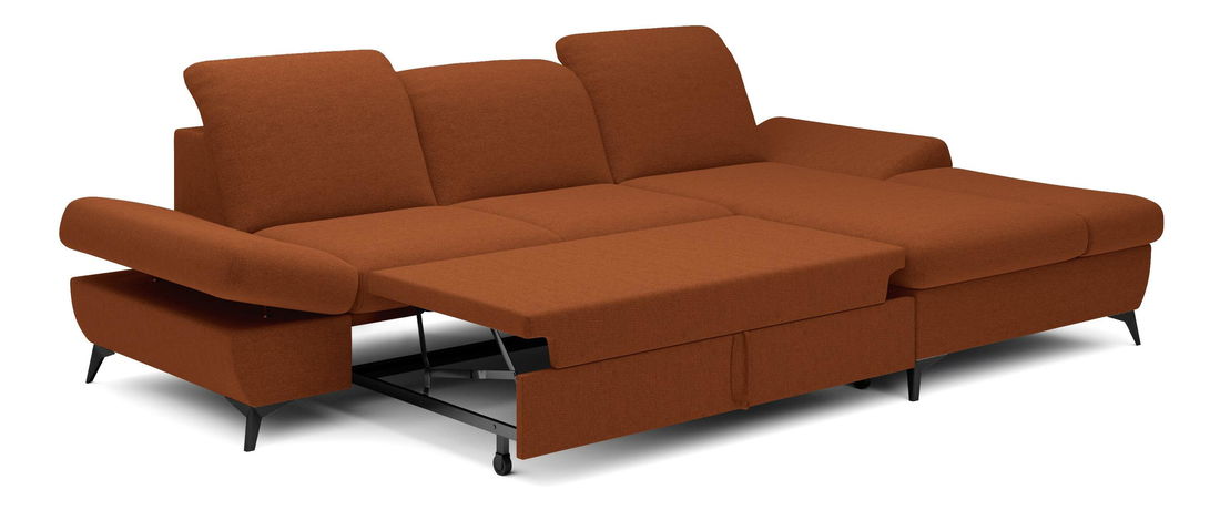 Rohová sedacia súprava Harpie (oranžová tmavá) (P)