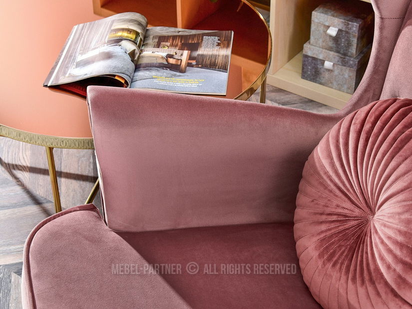Fotoliu relax Margis (roz pastel + fag)