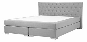 Manželská posteľ Boxspring 180 cm DUKE (s roštom a matracom) (sivá)