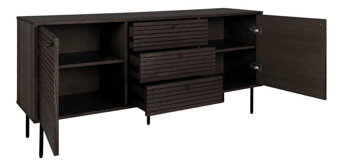 Komoda Ksitina 4 (tmavohnedá)