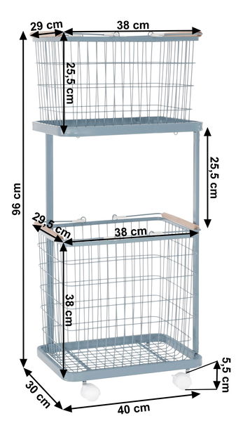 Kôš na bielizeň Harmas (kov + sivomodrá)