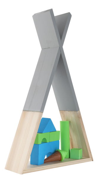 Raft pentru copii Cinderella (gri + natural)