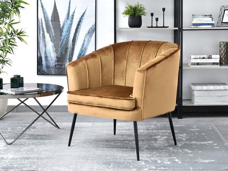 Kreslo Etimee F (zlatá + zlatá)