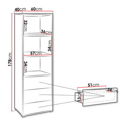 Regál Alkyra R3SZ AK07 (biela)