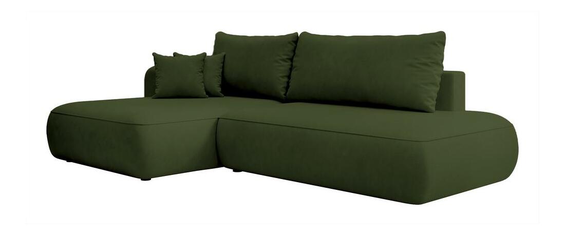 Rohová sedacia súprava Fergie (L) (zelená + čierna)