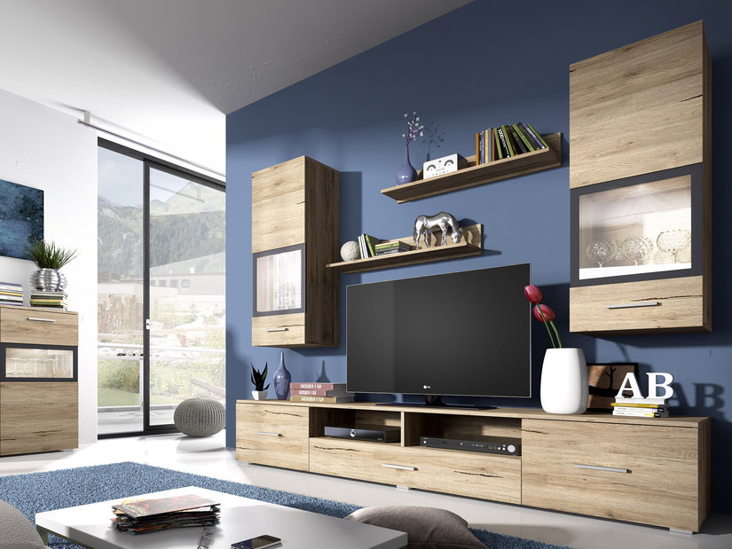 Obývacia stena Sapphire Typ 09 (dub san remo) *výpredaj