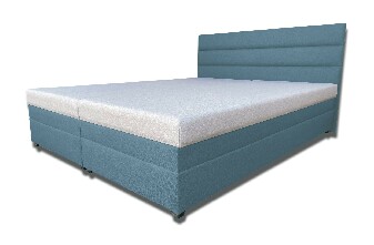 Manželská posteľ 160 cm Rebeka (so sendvičovými matracmi) (svetlomodrá)