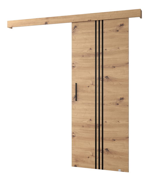 Tolóajtó 90 cm Sharlene V (artisan tölgy + artisan tölgy + fekete)