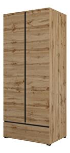 Dulap de haine Crossroad S18 (stejar wotan + negru)