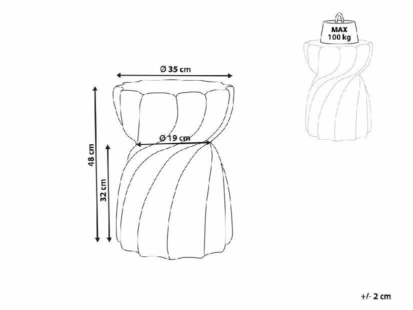 Măsuță laterală de cafea Agda (gri)