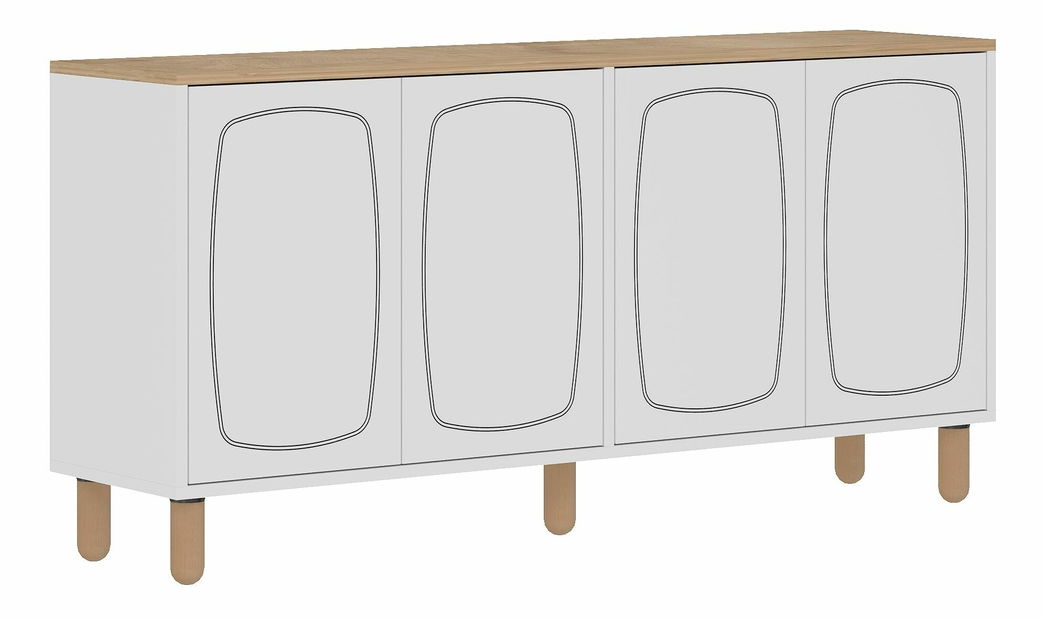 Skrinka Yeky (dub zafírový + biela)