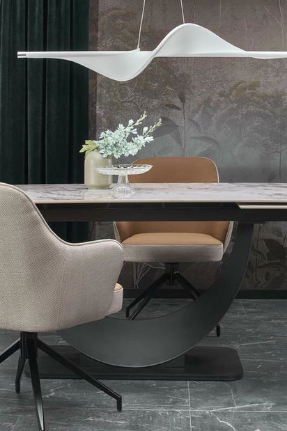 Blagovaonski stol Giacomo (zeleni mramor + crna) (za 4 osobe)