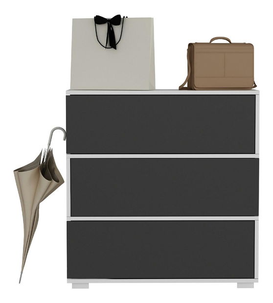 Botník (skrinka na topánky) Dubeki 1 (antracit + biela)