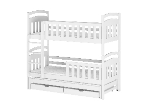 Dječji krevet 90 x 190 cm VIOLA (s podnicom i prostorom za odlaganje) (bijela)
