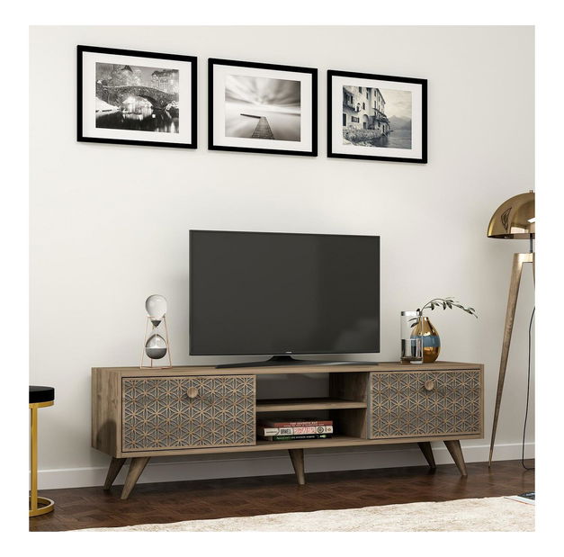 TV asztal/szekrény Newbias (dió + antracit) 