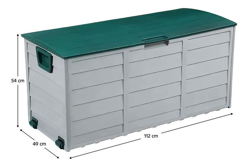Záhradný úložný box Korta (sivá + zelená)