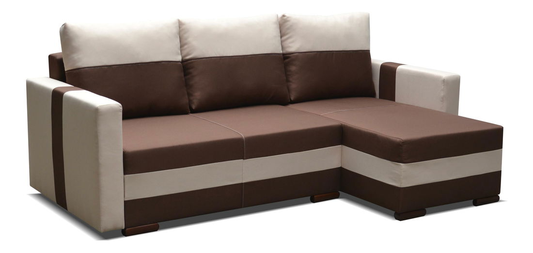 Rohová sedačka Farvum (hnedá + béžová) (P)