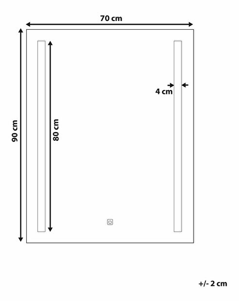 Zidno ogledalo 70 x 90 cm Marinet (srebrna)