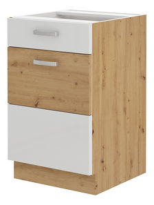 Dolná kuchynská skrinka Arryn 50 D 1F 1S (dub artisan + lesk biely)