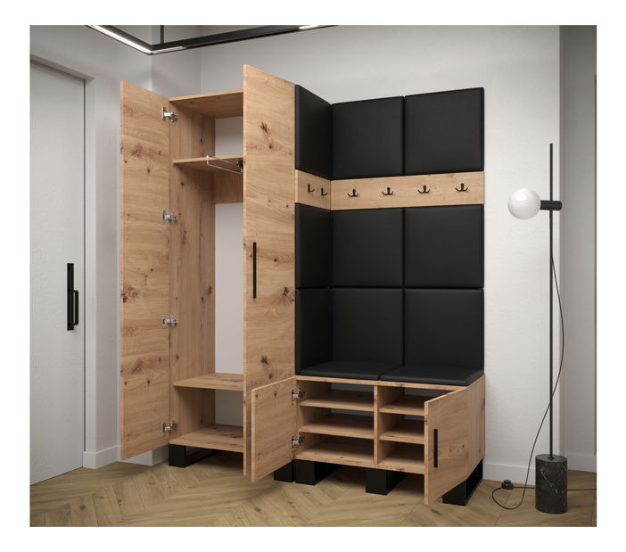 Set mobilier pentru hol Amanda 2 (Stejar artisan + Albastru)