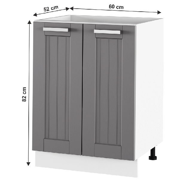 Dolná kuchynská skrinka Janne Typ 56 (tmavosivá + biela)