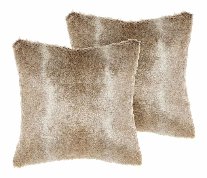 Sada 2 ozdobných vankúšov 45 x 45 cm Horde (hnedá)