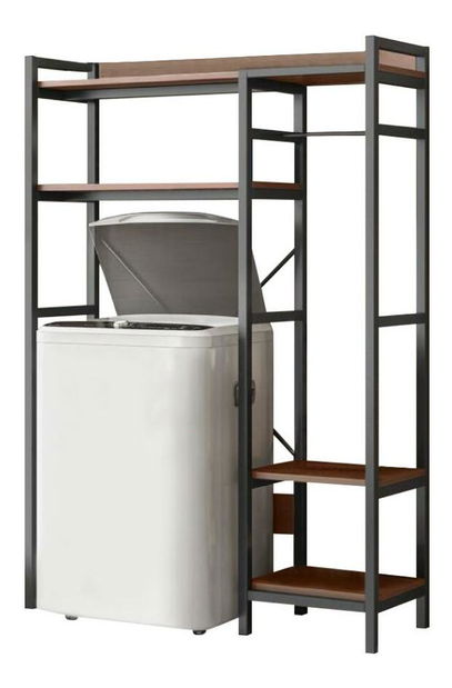 Regál Delvin (sötét tölgy + fekete)