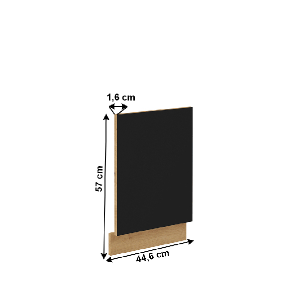 Dvierka na umývačku riadu Meriel ZM 570x446 (čierna + dub artisan)